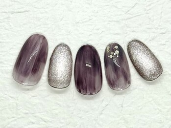 ニュアンスパープルネイル　