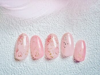 可憐で優美な桜ネイル