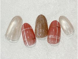 マグネットチェックネイル/秋冬