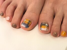 チェックフットネイル。