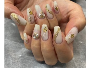 ラウンジ渋谷 本店(RounGe SHIBUYA)/シンプルホワイト冬ネイル