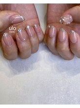 ウロネイルズ(ulo nails)/ガラスフレンチとリボン
