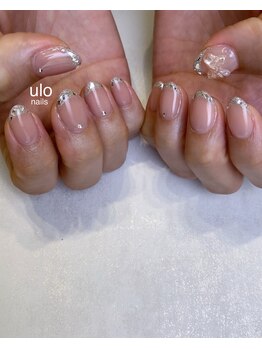 ウロネイルズ(ulo nails)/ガラスフレンチとリボン