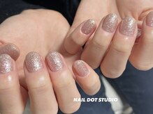 ネイルドットスタジオ 堺筋本町(NAIL DOT STUDIO)/ラメワンカラー