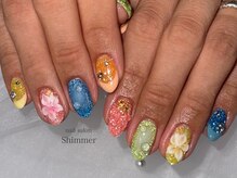 シマー(Shimmer)/ネオンカラーフラッシュネイル