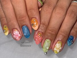 ネオンカラーフラッシュネイル