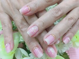 春色チークグラデネイル