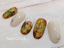 ネイルチックコウベ 銀天街店(Nail Chick kobe)/アースカラーマーブルネイル