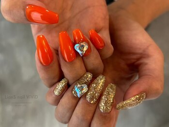 リアンスネイルヴィヴィッド 倉敷店(LianS nail ViViD)/ワンカラー＋パーツ
