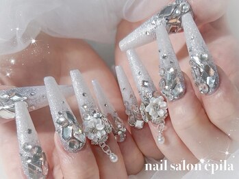 エピラ(epila)/白グラデ×お花