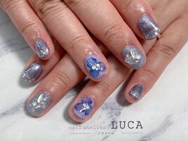 W-224 マグネット×紫陽花ネイル