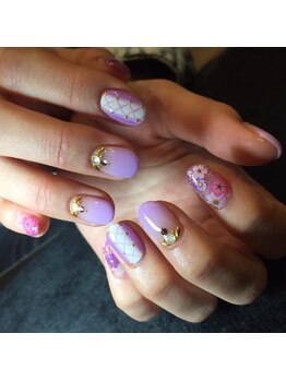 クリスタルネイル ボンベルタ橘店(CRYSTAL NAIL)/フラワーネイル