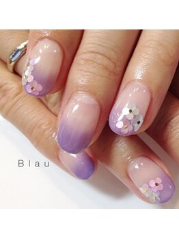 紫アジサイ/梅雨ネイル/春ネイル