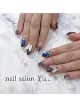 ネイルサロン ユー(Yu...)/ブラックオーロラnail