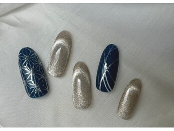 スピードネイル アンド アイ 宮交シティ店/#138【マグネット×フレンチ】