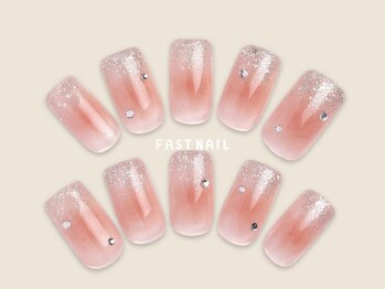 FAST NAIL 春日部店【パラジェル/ジェルネイル専門/定額/マグネット/フットネイル】/チークネイル/ラメグラ【12389】