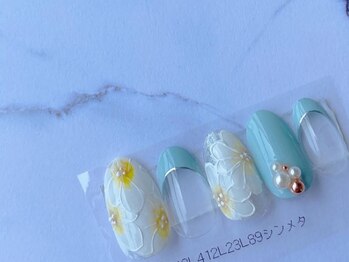 ネイルクルール(Nail.Couleur)/ガーリーフラワーネイル