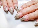ラメグラデーション×ストーン