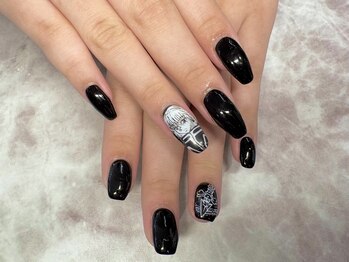 リッチ トゥ 安城店(Rich to)/國廣限定モノクロ痛ネイル