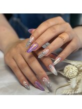 ネイルベベ(Nail bebe)/デザインパープルネイル