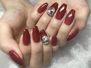 ボルドーワンカラーネイル