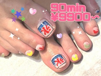 ゆびノさきの写真/最旬デザイン【Foot[おまかせ・持込OK・パ-ツ付] DesignArtやり放題 <60分>¥6950～】パラジェル/フィルイン