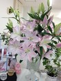エンヴィバイコスメーア(Envy by Cosmea) サロンには、いつもの百合の花がお客様をお出迎えです。