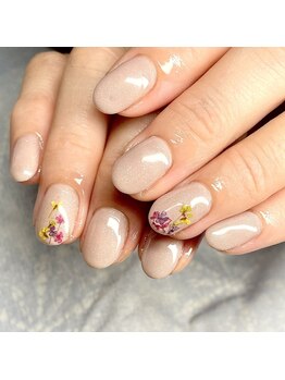 キャンアイドレッシー 川崎東口店/ワンカラーと押し花