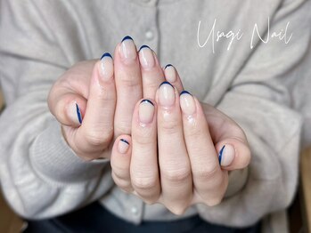 ウサギネイル 新大久保店(usagi nail)/マグネットフレンチ秋可愛い