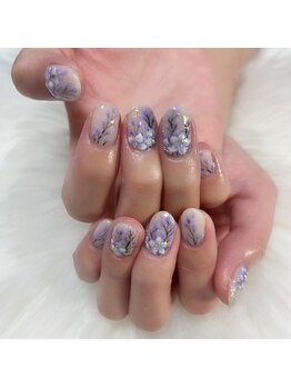 スターリー ラッシュ(Starry Lash)/手描きフラワー×3D