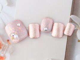 ラメ×ストーンネイル