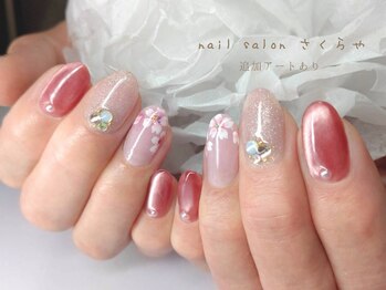 うる艶マグ☆華やかさくらネイル