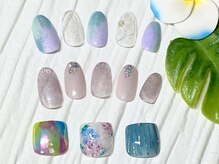 リノネイル(LINO NAIL)の雰囲気(梅雨、初夏ネイル♪ニュアンス~フラワー・フットネイル大人気)