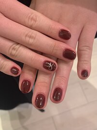 ワンカラーリボンネイル