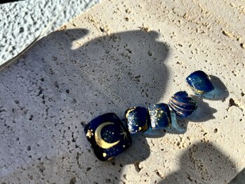 テテネイル(tete.nail)/フット　月と星のギャラクシー