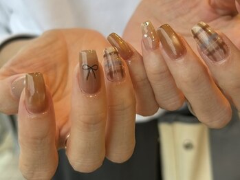 ラグ ネイル(RAG nail)/チェックアート/秋ネイル