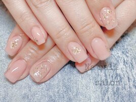 ピンク　押し花ネイル