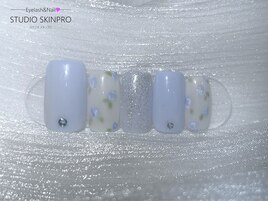 小花柄+ラメ+ストーン