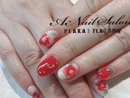 21/1/25　花×いちごネイル