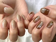 ネイル アヴァンス あべのルシアス店(Nail AVANCE.)/ニュアンスアシメデザイン　大野