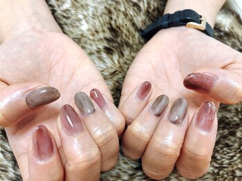 キキネイル たまプラーザ店(kikinail)/ブラウンむらむらネイル