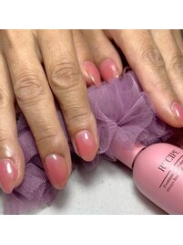 透け感/ちゅるんピンクネイル