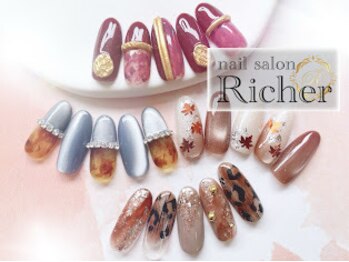 エスフィーネイルサロン リシェル(Esfy nailsalon Richer)の写真/22時迄営業◎追加料金なしでフィルインOK!【トレンド定額アート¥6500】駅チカだから通いやすさもバッチリ★