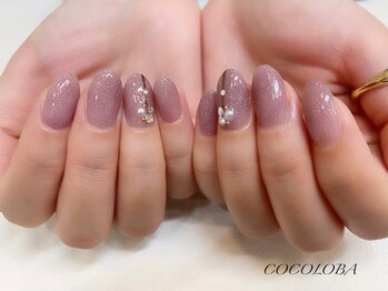 ココロバ ネイルアンドビューティーサロン(COCOLOBA)/グリッター入りモーヴピンク♪