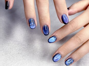 ネイルマジック 仙台一番町店(NAIL MAJIC)/マグネット水晶玉ネイル×ハート