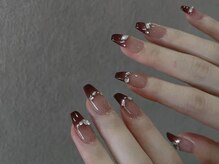 センスネイル 池袋店(Sense Nail)/キラキラストーンxボルドー