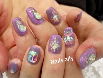 ネイルズアリー 立川店(Nails ally)/韓国ネイル×パープルミラー