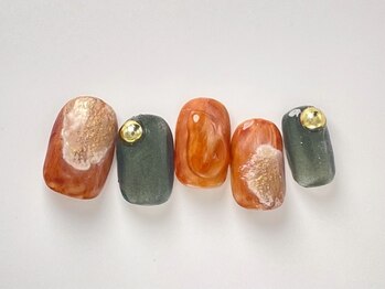 クレモアネイル 池袋西口店(CLEMORE NAIL)/キャメルマーブルネイル