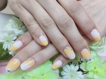 プルミエ ネイル(Premier Nail)/ふんわりオレンジカラーネイル