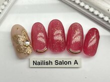 ネイリッシュサロン エー(Nailish Salon A)/ミラーフラワーネイル